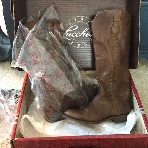 Lucchese Chelsea Braided Boots 